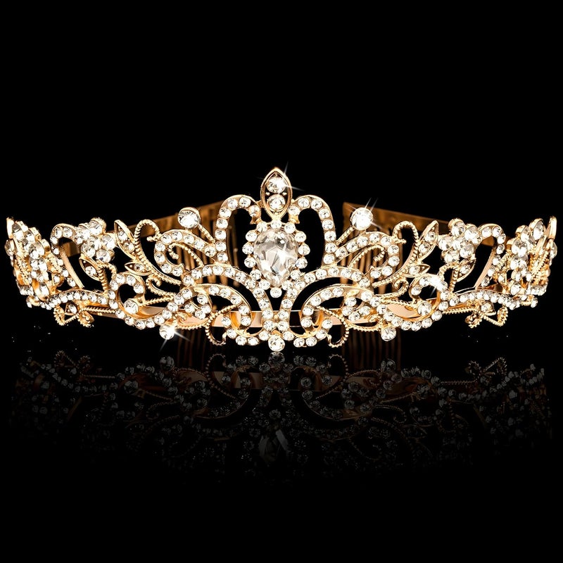 AXX Princess Crown for Women, Crystal Queen Tiaras for Girls Bridal Hair Accessories Gifts for Birthday Wedding Prom, Bridal Party, Pageant, Halloween Christmas Costume - Image 5